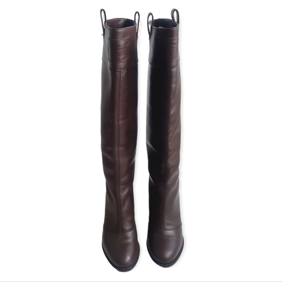 Marc by Marc Jacobs Brown Leather Knee Boots Round Block Heel 8 US / 38 EU - Picture 7 of 13